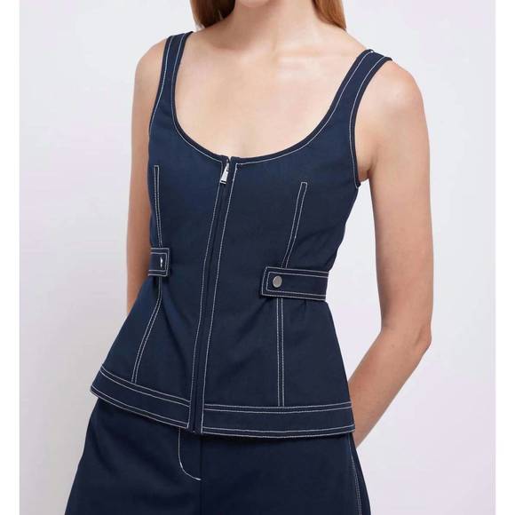 NEW JONATHAN SIMKHAI dolce zip up top in midnight - Picture 5 of 5